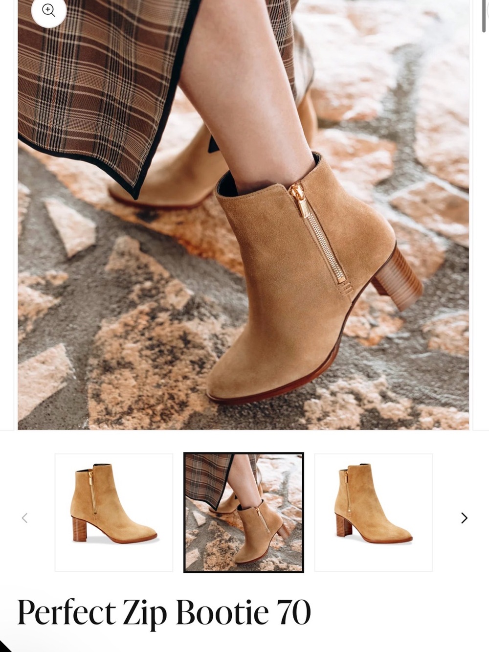 Sarah Flint: Perfect Zip Bootie 70 - Tan Suede Ankle Boots 40 1/2
